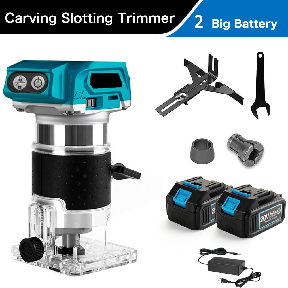 5 Geschwindigkeiten Bürstenloser Elektrischer Hand-Trimmer Kabellos Tragbar Holzfräse Holzbearbeitung Gravur Nutenfräse für 18V Akku