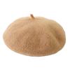 Ull Filt Beret Dame Britisk Stil Jenter Beret Hat Lady Ensfarget Vinterluer