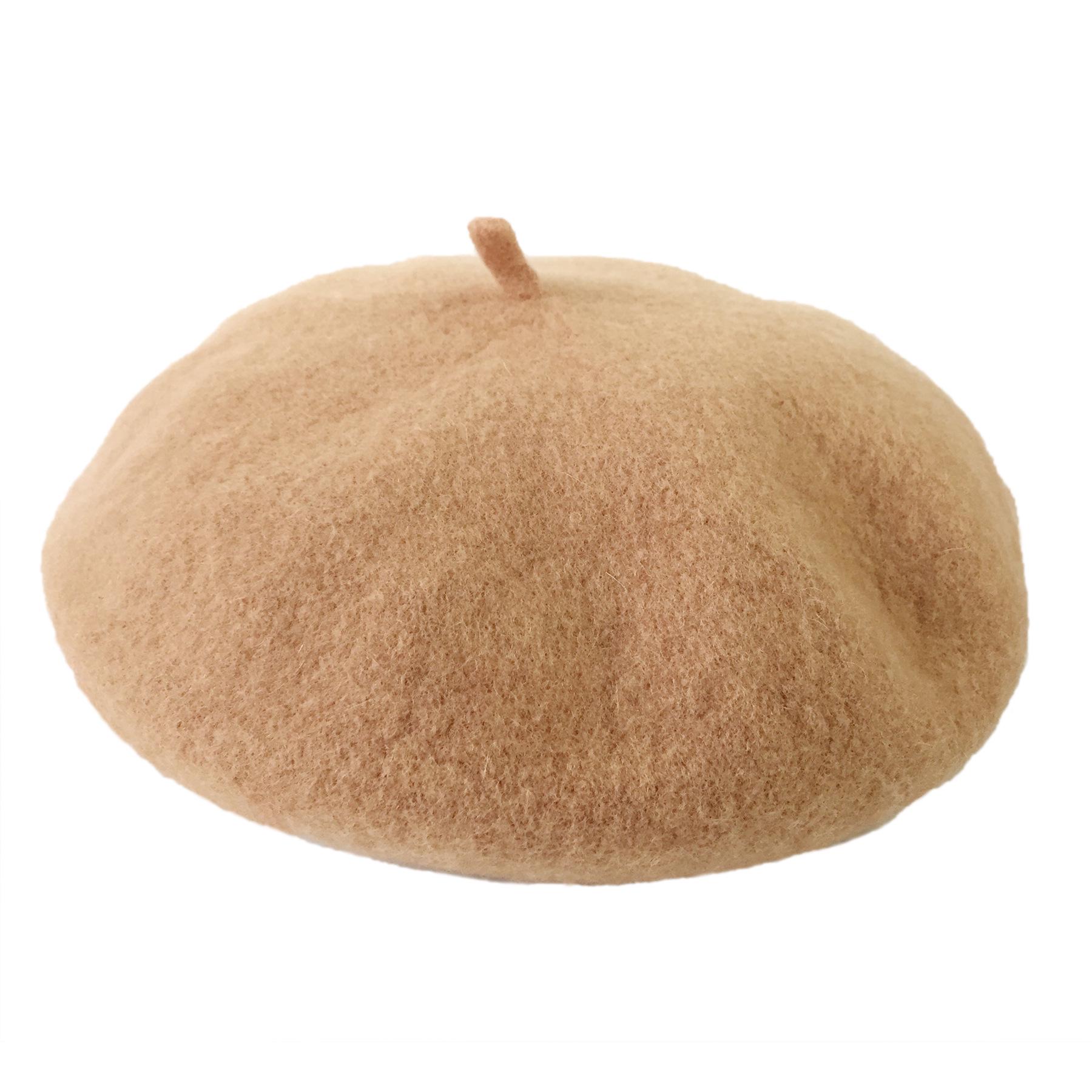 

Шерстяной войлочный берет для женщин в британском стиле для девочек, берет, шапка, женские однотонные зимние шапки