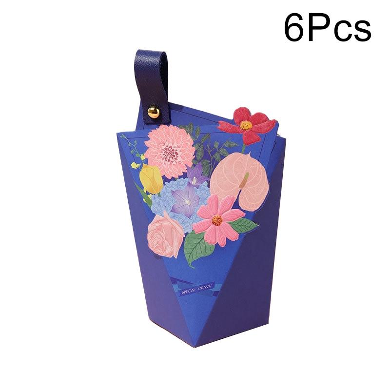 6Pcs/Pack Creative Paper Engagement Bouquet Valentine Theme European Style Candy Box