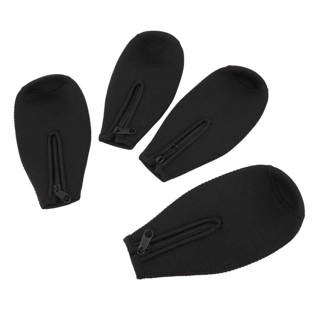 4 Pack Beer Bottle Insulator Sleeve Thick Neoprene Beer Bottle Sleeve Zip Up Bottle Jacket Black