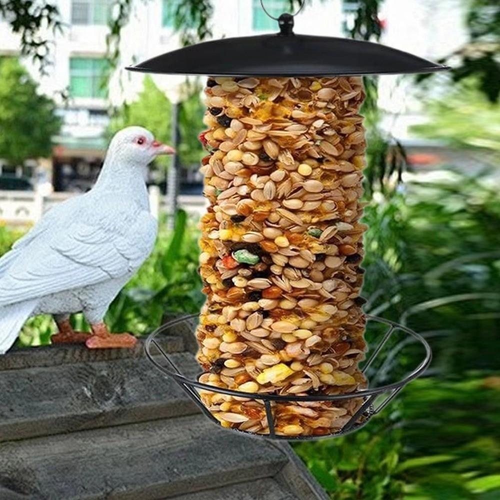 Large Capacity Hanging Bird Feeder Cylindrical Bird Feeding Tray Food Dispenser  Patio