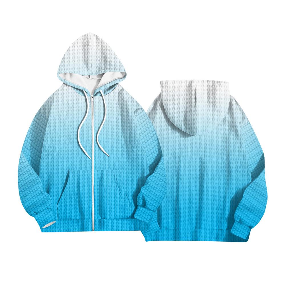 Women's Fashion Jacket Casual Printed Long-sleeved Hooded Cardigan Sweatshirts