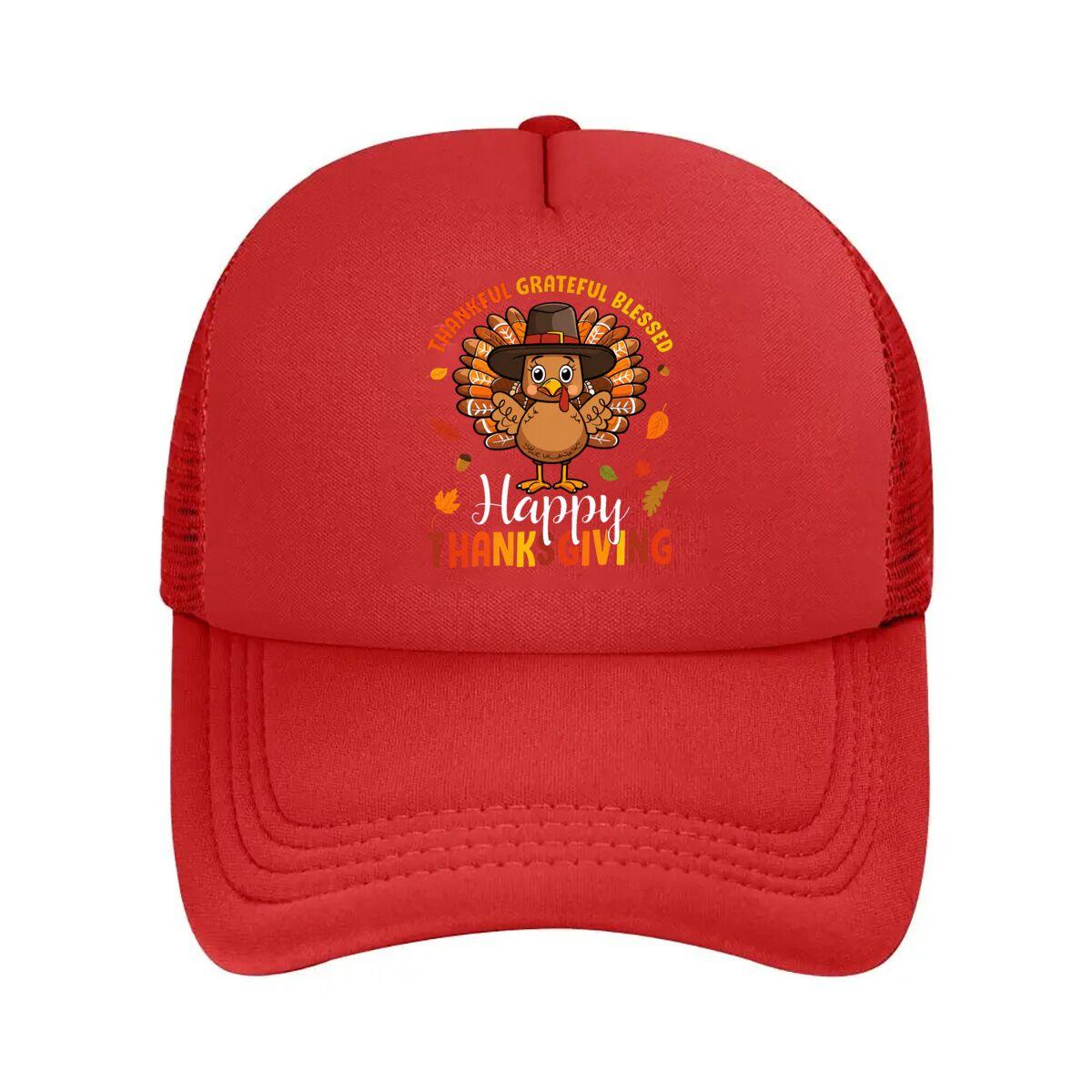 Womens Thanksgiving Turkey Mesh Baseball Cap Hip Hop Adjustable
