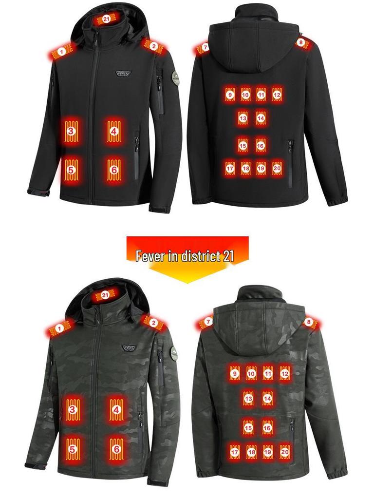 Smart Heated Hooded Jacket – Cold-Proof and Warm Cotton-Padded Windbreaker