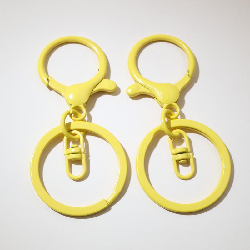 5pcs Multi-colors DIY Keychain Accessories Lobaster Clasp Hooks with 30mm Kring Ring Connector for DIY Pendant Jewelry Making