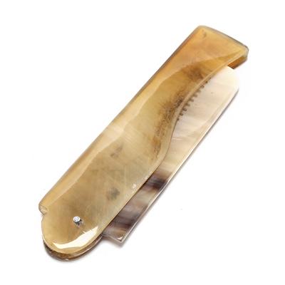 Women Ox Horn Fine Tooth Pocket Folding Comb All Hair Types Beard Mustache