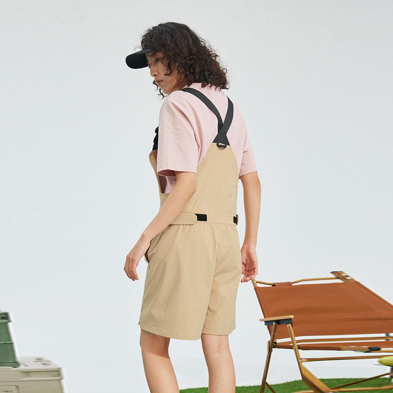 Reebok Color Block Loose Fit Sports Sun Protection Overalls Shorts Women Shorts Light-Khaki 23RCS618WGK0