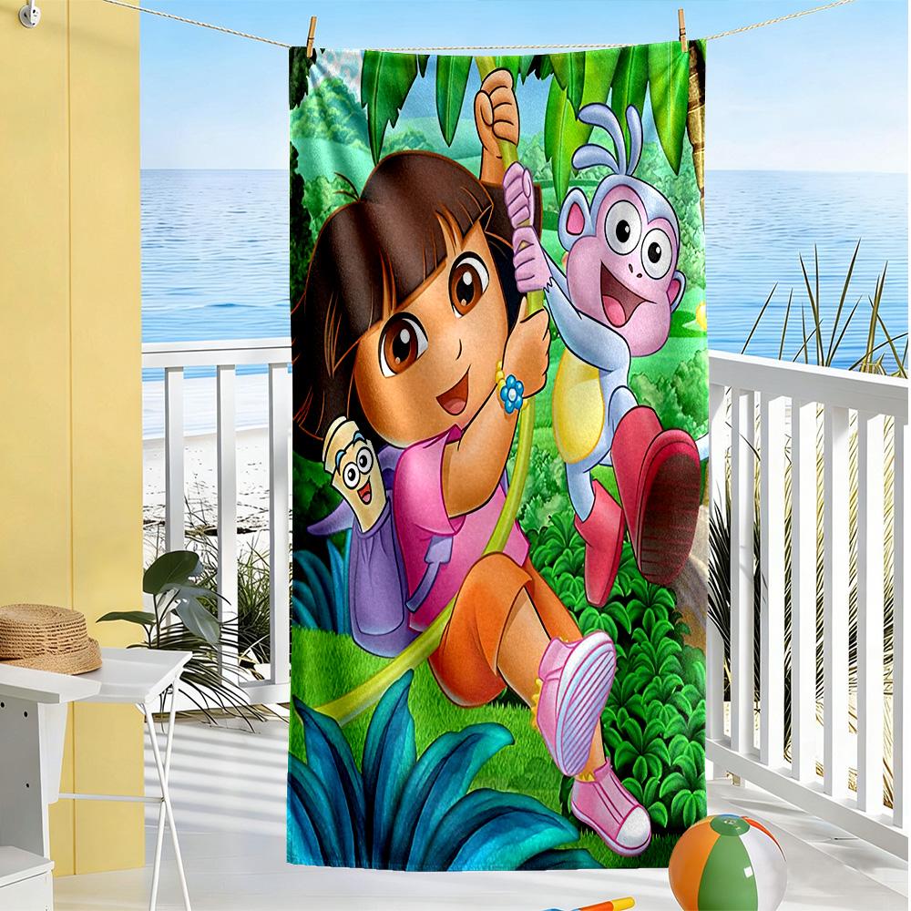 Dora Explorer Beach Towel Super Soft & Absorbent Comfortable Lightweight Portable for Swimming,Beach,Camping, Travel, Beach Accessories,Gym