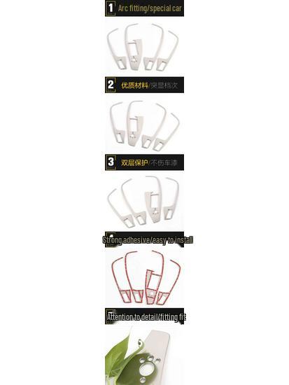 Q5 Glass Lift Decorative Frame & Stainless Steel Window Armrest Control Button Sticker