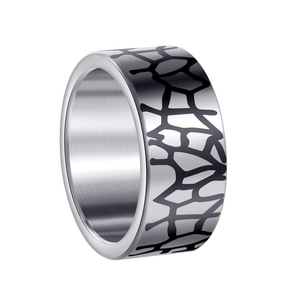 Simple Crack Design Titanium Steel Men's Ring 10mm Wide Fashion Band Durable Fade Resistant