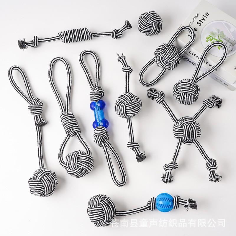 Durable Cotton Rope Knot Dog Toy Set Small Medium Breeds Teeth Cleaning Chewing Interactive Play