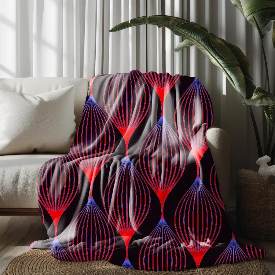 Geometric Pattern Blanket Microfiber Flannel Cover Blanket Bedroom Living Room Sofa Soft And Comfortable Home Decoration