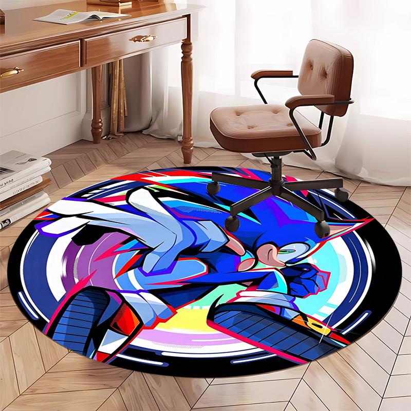 Runder Sonic-Teppich Teppich Stuhlteppich Bereichsteppich Eingang Fußmatten, für Bürostuhl Wohnzimmer Schlafzimmer Küche.