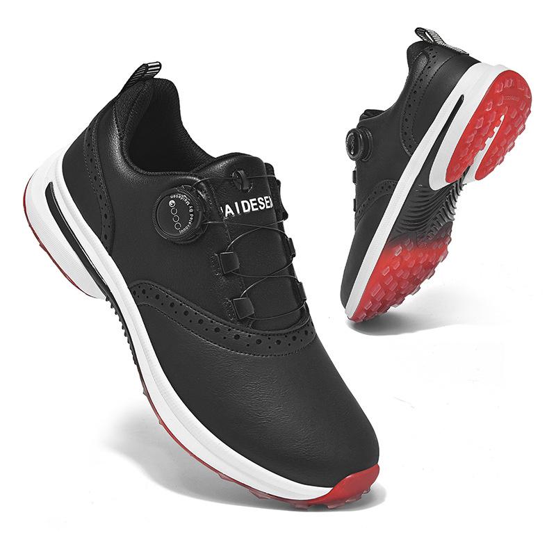 Men's Breathable Non-Slip Golf Shoes with Rotary Buckle for Spring/Summer