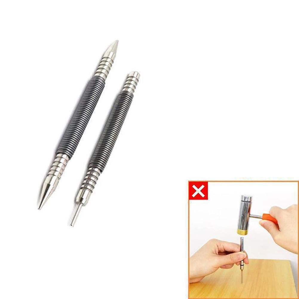 1pc/2pc Spring Center Punch Hammerless Nail Set Center Holes Punch Spring Loaded Marking Metal Woodwork Drill Bit Removal Tools