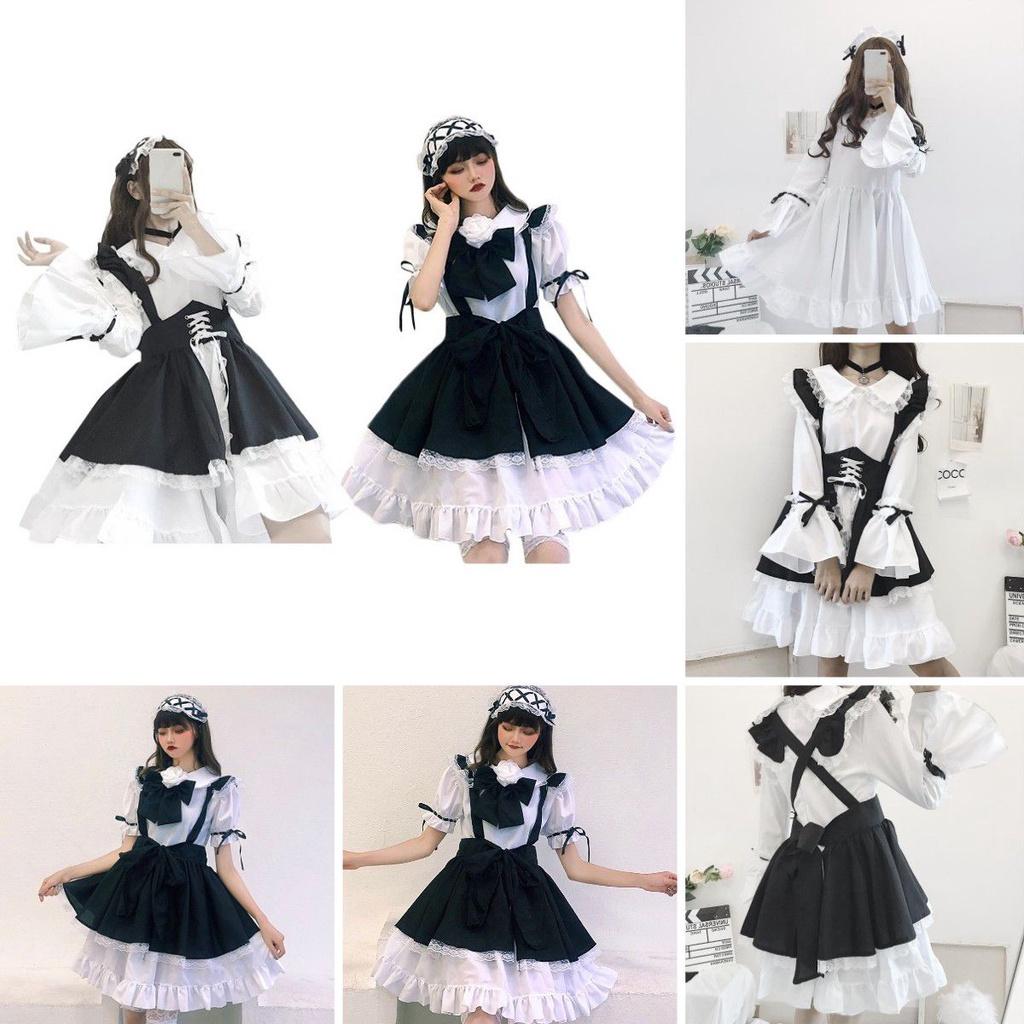 Beautiful Gothic Lolita Dress With Apron And Headdress Perfect For Cosplay Events