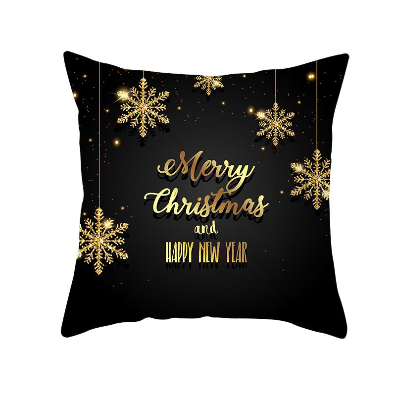 Home decor black merry christmas pillowcase christmas decoration party christmas moose pillowcase 45x45cm