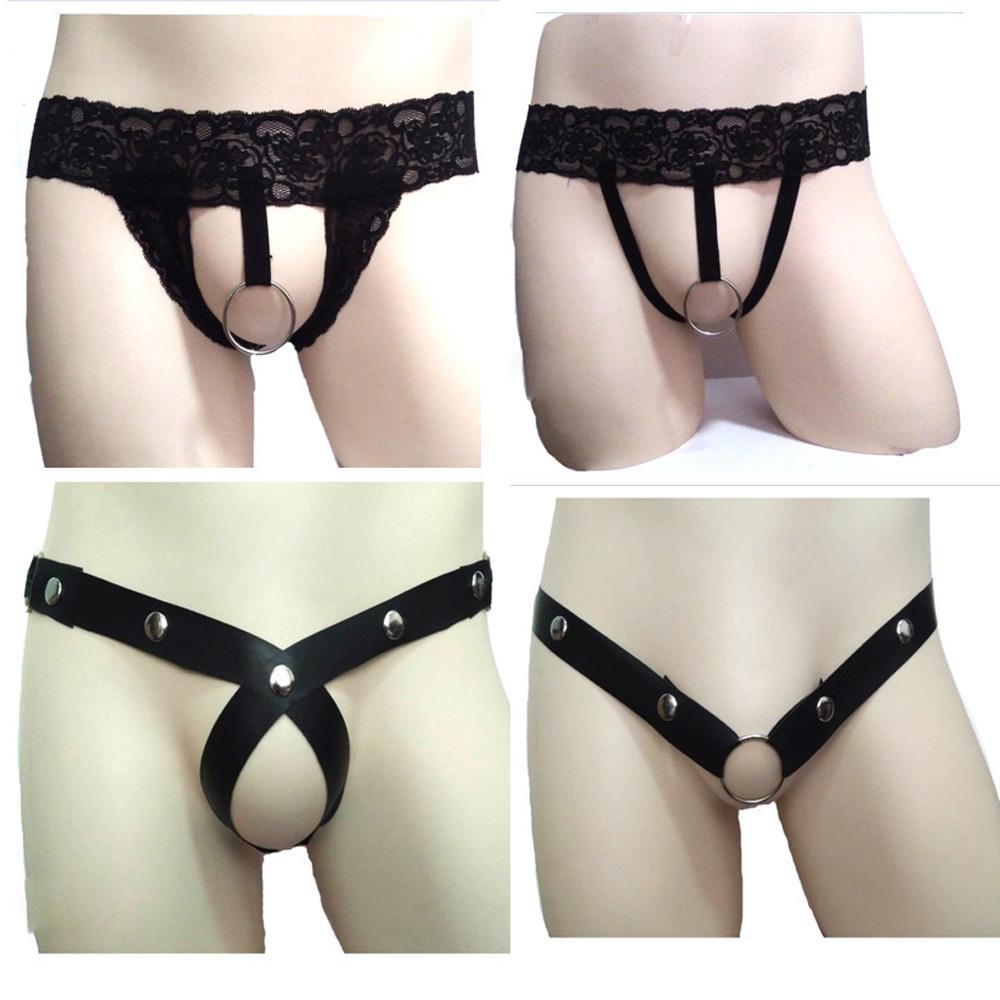Men's Sexy See-through Lace Hollow Panties Underwear Clubwear Thongs Briefs