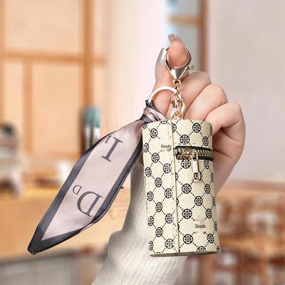 Portamonete Ciondolo di Lusso di Alta Gamma, Mini Borsa Portachiavi per Auricolari e Rossetto, Secchiello Portafortuna Rosso Retrò, Semplice Ciondolo Ora
