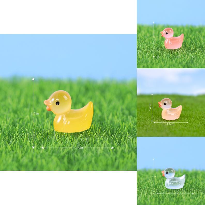 Adorable Glow-in-the-dark Resin Duck Figurine For Creative Decor Accessories