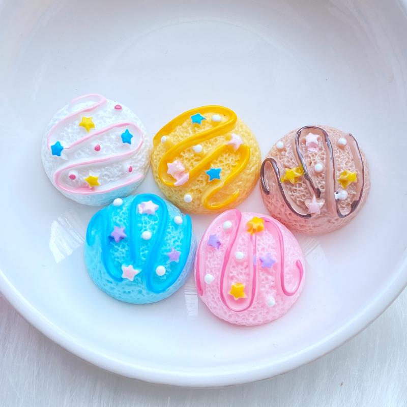 10Pcs/Lot New Resin Mixed Mini Cartoon Cake Flat Back Scrapbooking Hair Bow Center Embellishments DIY Accessories W65