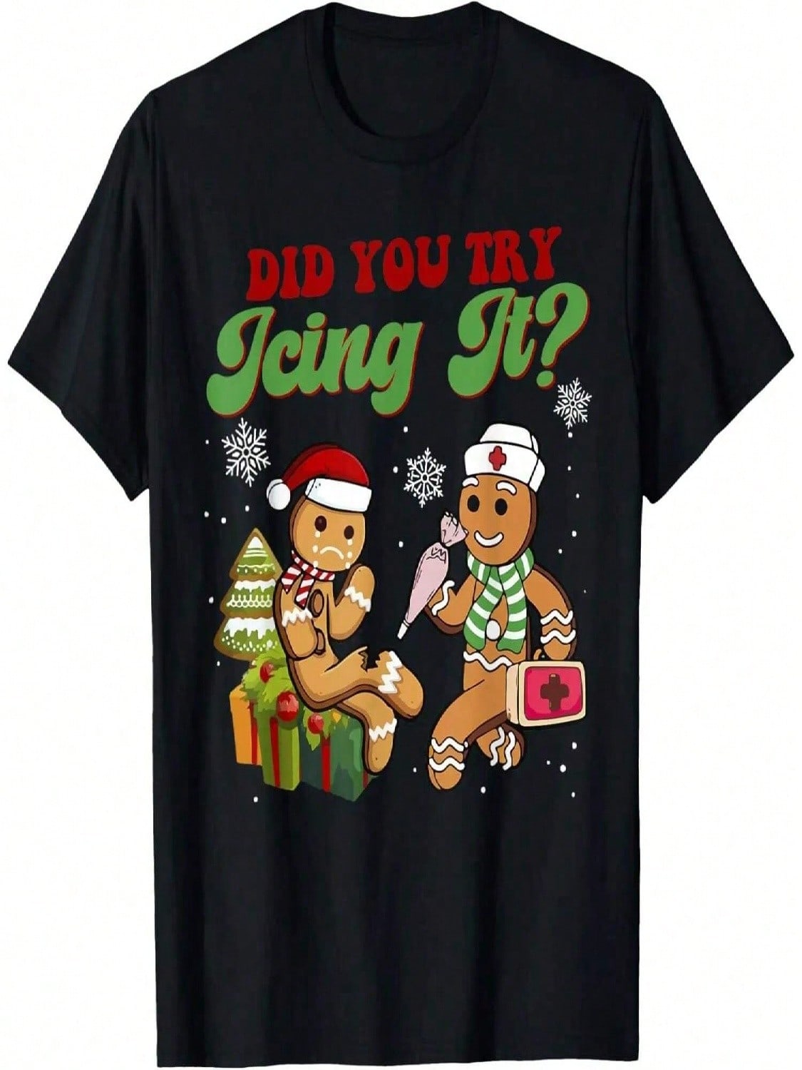 Funny Christmas Nurse _ Gingerbread Man T-Shirt S разноцветный