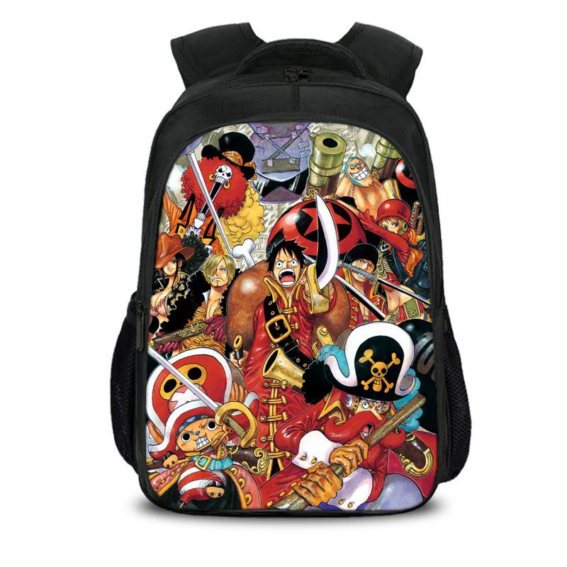 One Piece Monkey D. Luffy Double Layered Backpack School Bags Rucksack Rucksack Bookbag Travel Large Capacity Backpacks