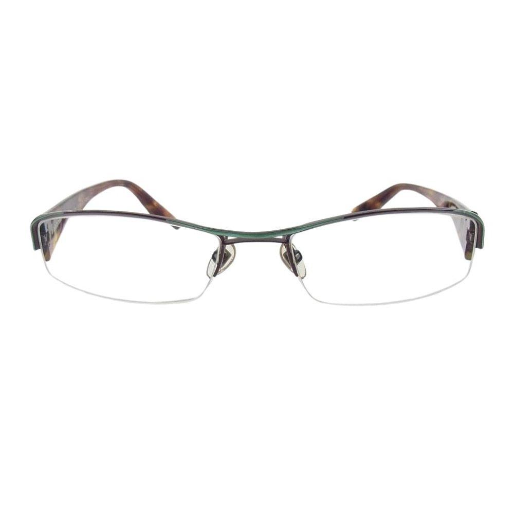 Used alain mikli glasses AL0656 square marble temple eyewear glasses brown [used]
