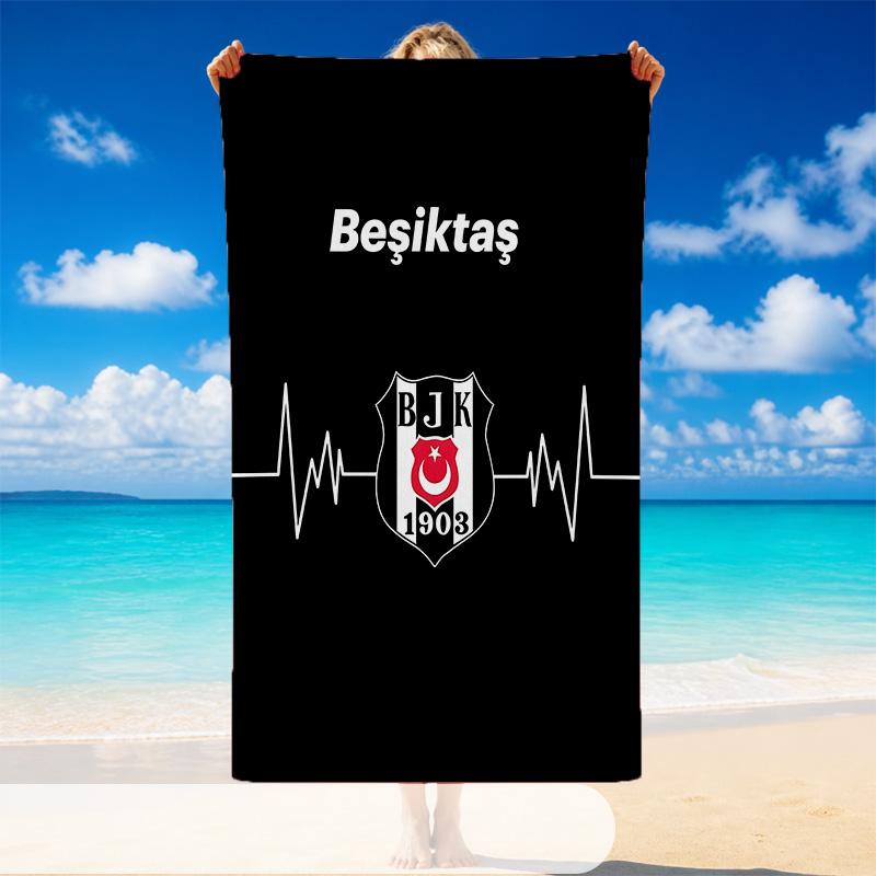 Schnelltrocknendes Strandtuch Besiktas-Muster, Leichtes saugfähiges Handtuch für Pool, Strand, Urlaub