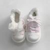 Cute cute sister thick-soled big-headed little white shoes autumn and winter velvet warm cotton shoes ins board shoes