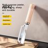 Multifunctional Vegetable Peeler with Ergonomic Wood Handle 2-in-1 Bottle Opener Wide Curved Potato Blade Sharp for Potatoes Apples Citrus Carrots