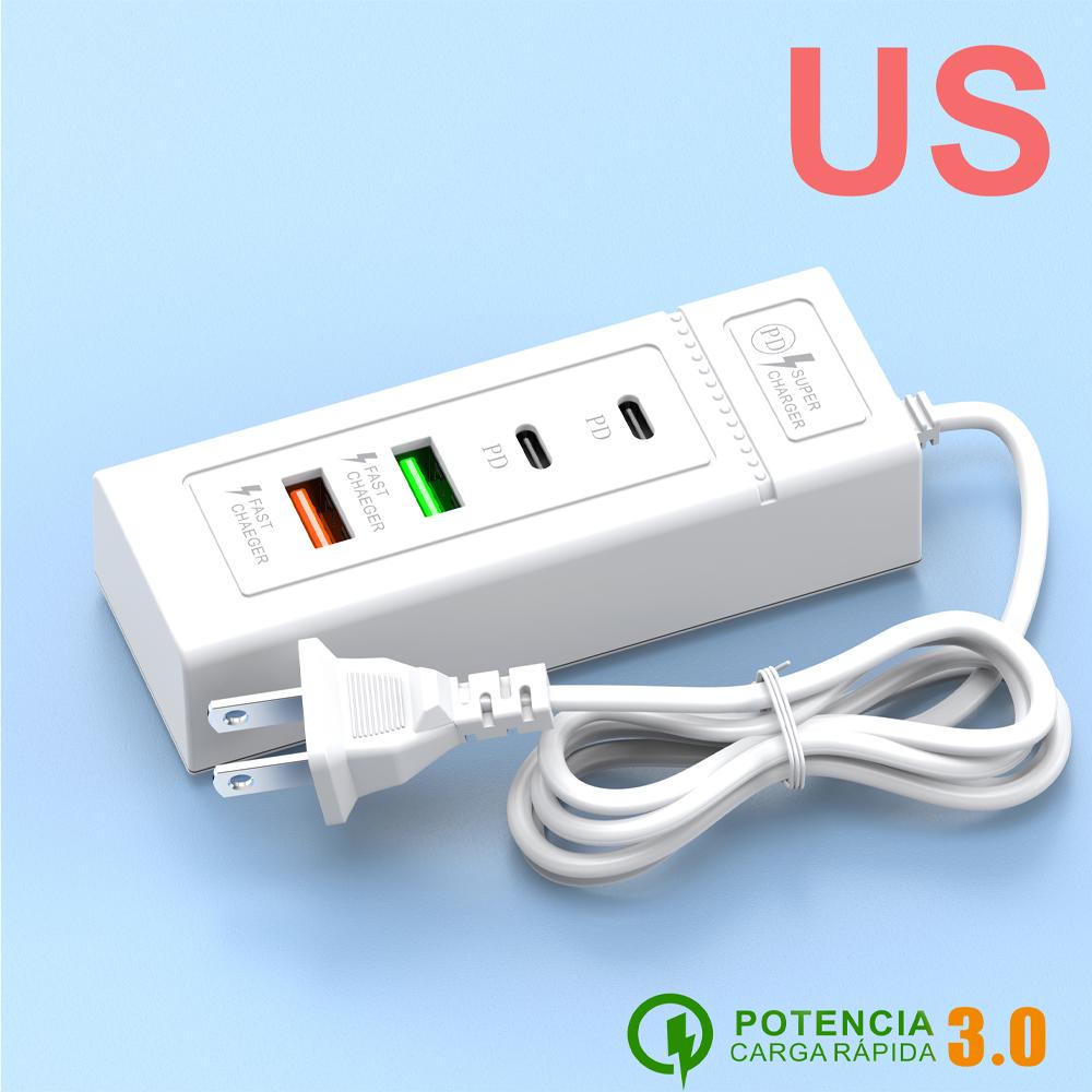3.1A 4 Ports USB Travel Charger Fast Charging PD Wall Charger For iPhone 16 15 Samsung Xiaomi Mobile EU/US Plug Charging Adapter