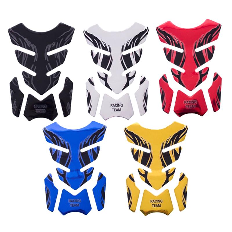 Pegatina Pad de Tanque de Motocicleta Espina de Pescado 3D Pegatinas Pad de Tanque Protector de Aceite Gas Cubierta Decoración Llama Accesorios de Motocicleta
