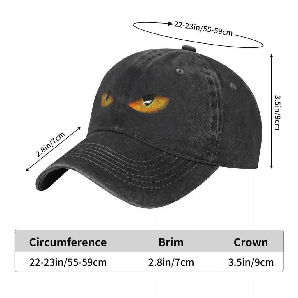 Cat Eyes Halloween Baseball Cap Eyes Streetwear Women Men Trucker Hat Sunshade Hunting Camping Baseball Caps Gift