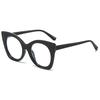 Large Frame Cat Eye Flat Mirror, Simple Light Board, Personalized Contrasting Color Glasses Frame For Women