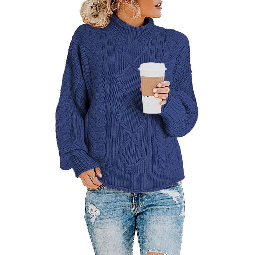 Women's Casual Long Sleeve Chunky Turtleneck Knit Sweater Winter  Long Sleeve Sweater Sweater Sweater