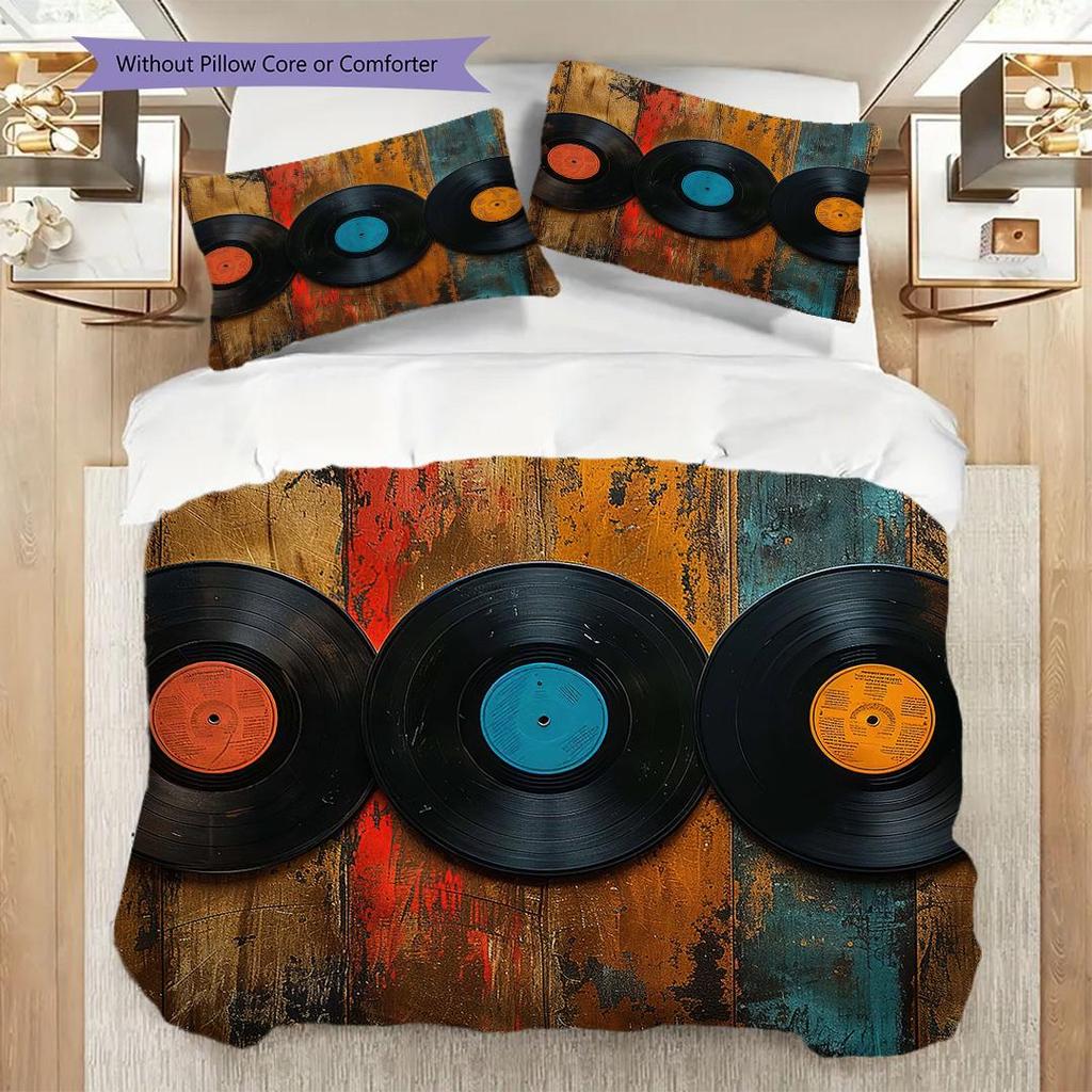 1PC Music, guitar Theme Bedding Quilt Set Quilt Cover Pillowcase Home Decoration Birthday Gift (1 * duvet cover + 2 * pillowcase, without core)