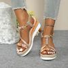 Fashion Women Wedge Sandals Summer 2024 Braided Band Platform Gladiator Sandals Woman Thick Bottom Beach Shoes Women Sandalias De Mujer