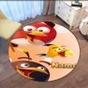 Custom Name Angry Birds Printed Round Rug Carpet Chair Rug Area Rug Entryway Doormats,for Office Chair Living Room Bedroom Kitchen Room.