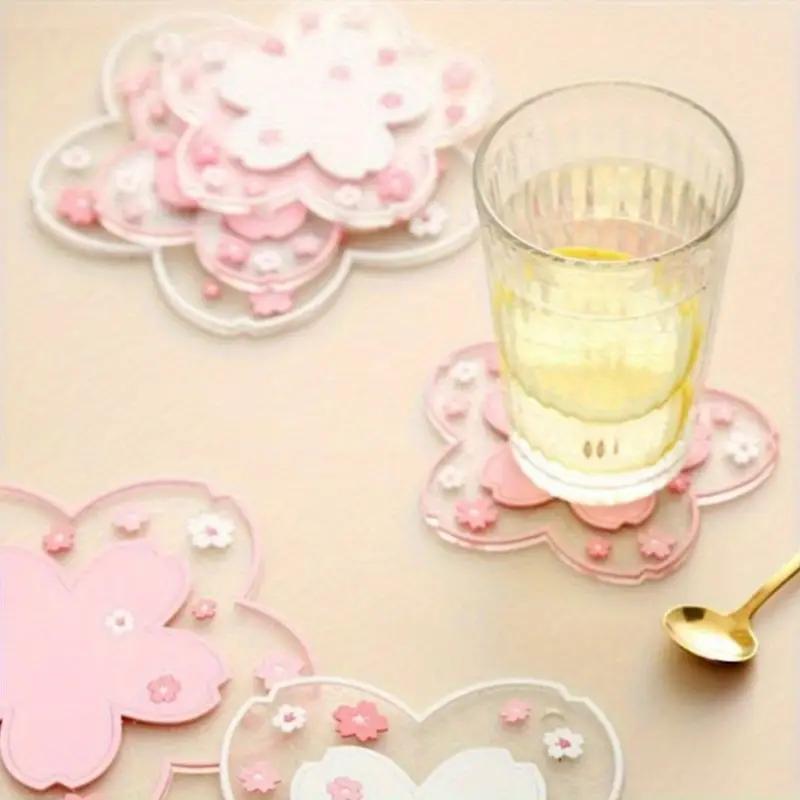 1 STÜCK Kawaii Untersetzer im japanischen Stil Sakura Kaffeetasse Untersetzer Sakura Isolierte Tischmatte Tee Milch Tasse Home Dekoration Trinkgeschirr