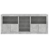 Sideboard with LED Lights Concrete Grey 162 x 37 x 67 cm