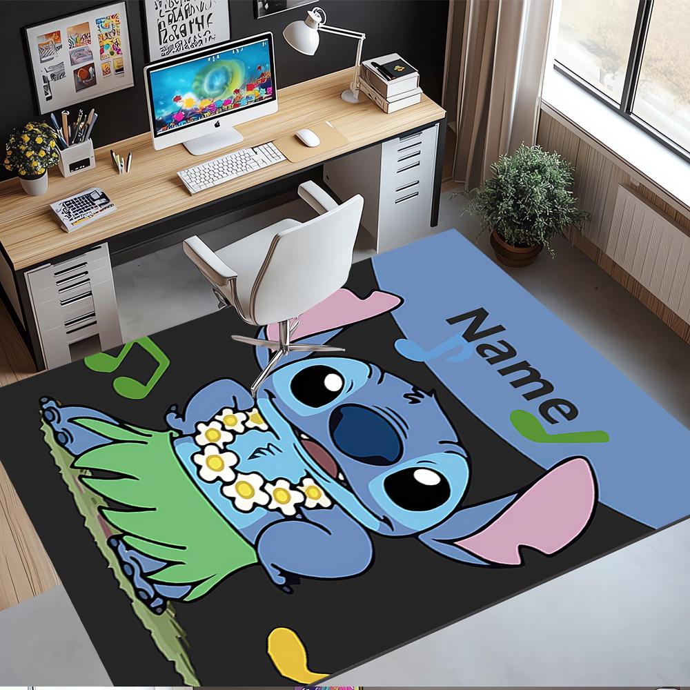 Custom Name Stitch Printed Carpet,Rug for Office Chair Living Room Bedroom Kitchen Room Decor Gifts.