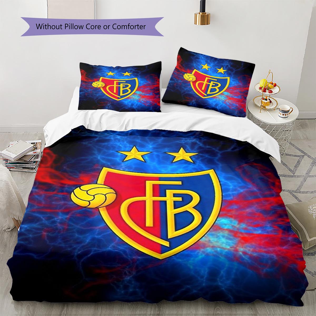 

FC Basel 1893 Pattern Bedding Set Quilt Cover Pillowcase Home Decor Gift (1 * duvet cover + 2 * pillowcase, without core) 135x200cm
