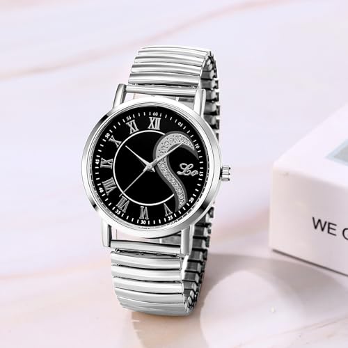 Stylish Couple's Watches, Heart Design, Silver: Analog Display, One Size Fits All, Quartz Movement, Leisure, Business, Couple's Fashion Accessory - Pe