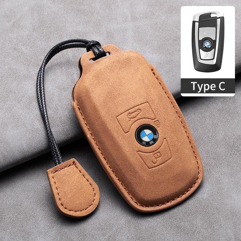 Suede Leather Car Smart Key Case Fob Cover Shell for BMW 1 2 3 4 5 6 7 Series X1 X3 X4 F10 F07 F20 Z10 X5 X6 F36 F25 F26 F30 F34