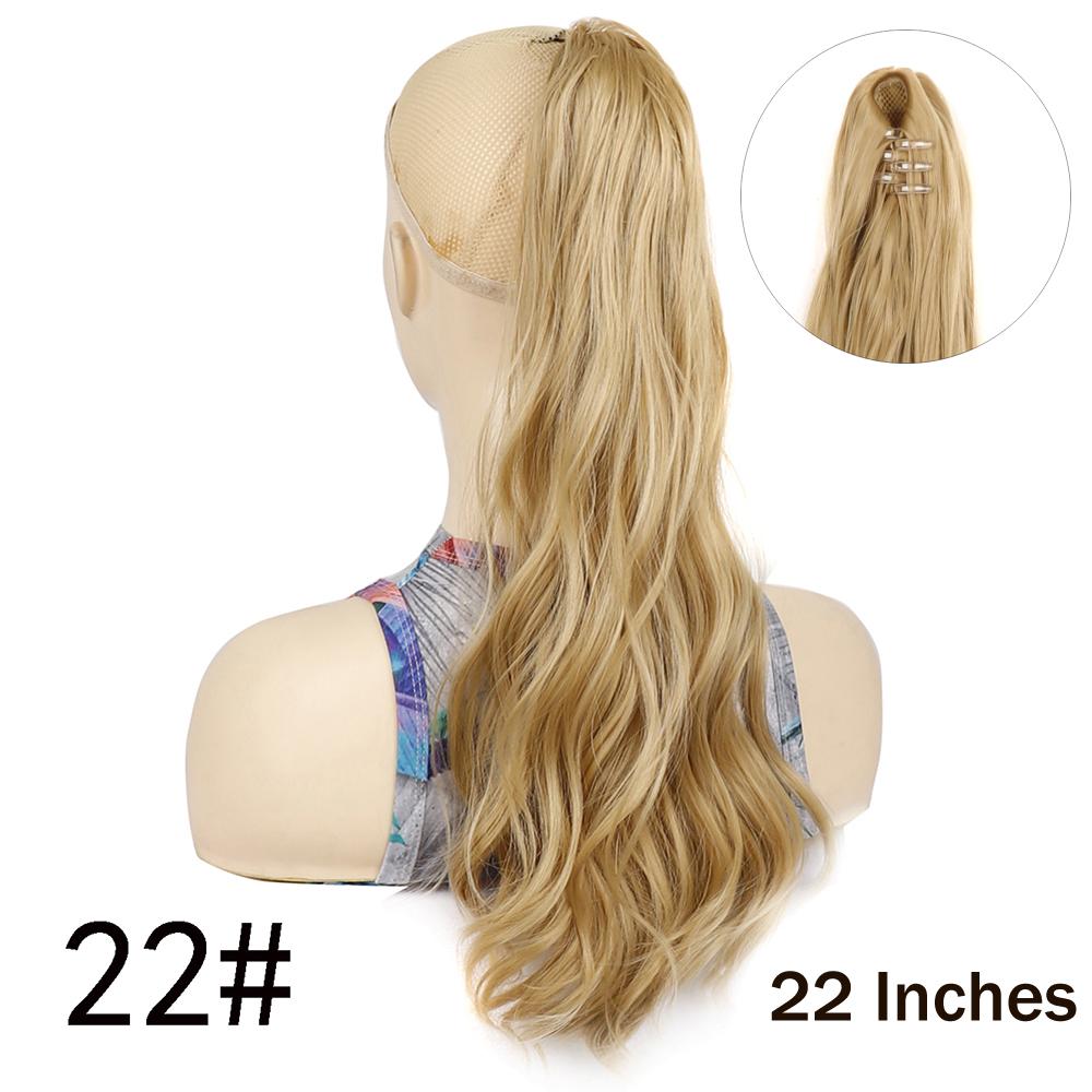 

Довгий хвіст із синтетичним подовженим кінським хвостом для жінок, темно-коричневий, з кучерявими хвилястими хвостами.