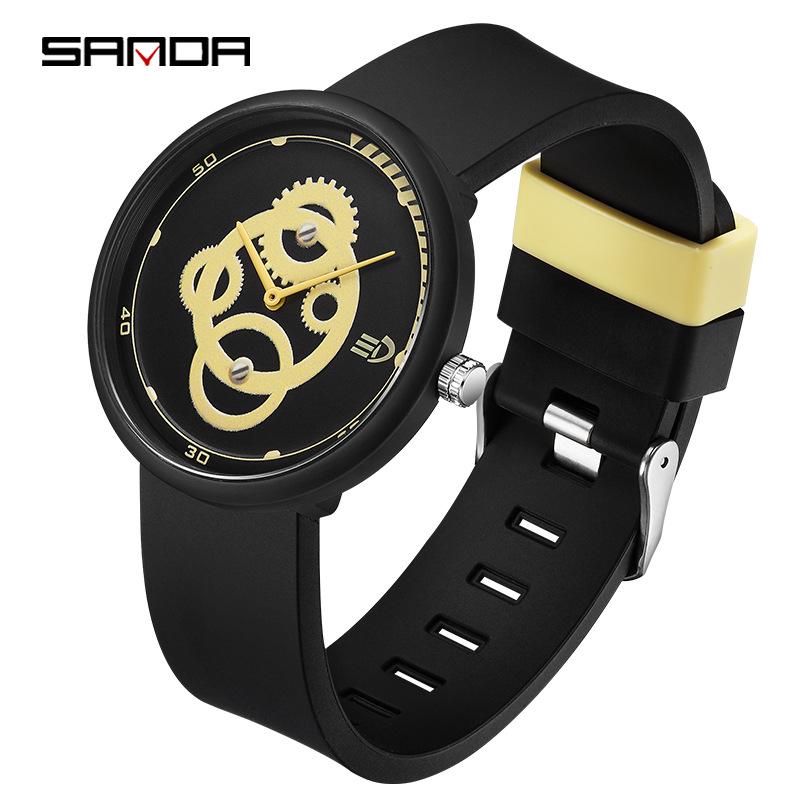SANDA Waterproof Quartz Wristwatch - Simple, Lightweight, Versatile, Korean-Style for Students, Men, Women, and Children.