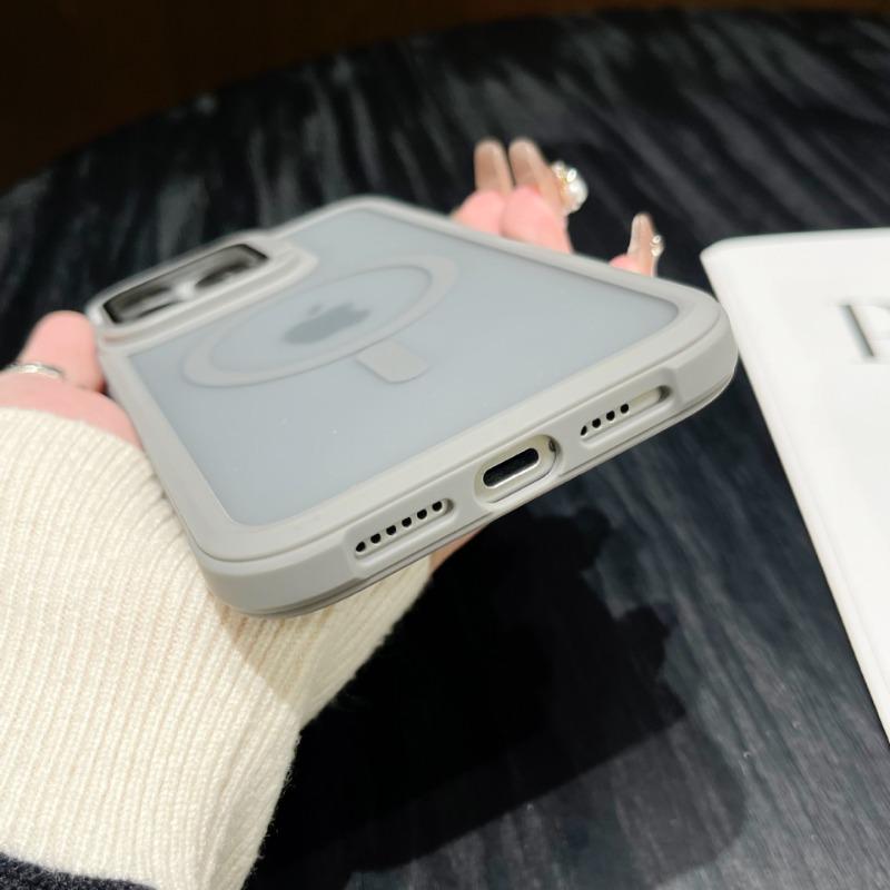 Luxury Bracket Stand Magnetic Phone Case for iPhone 16 15 14 Plus 13 12 11 16 Pro Max With Lens Protection Cover for Magsafe