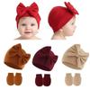 Infant Girl Hat Gloves Set Newborn Beanie Ideal for Girls Attachments Baby Cap Toddler Turban Children Props
